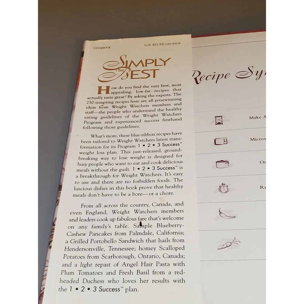 😎Weight Watchers‎ Simply The Best 250 Prize Winning Family Recipes Cookbook